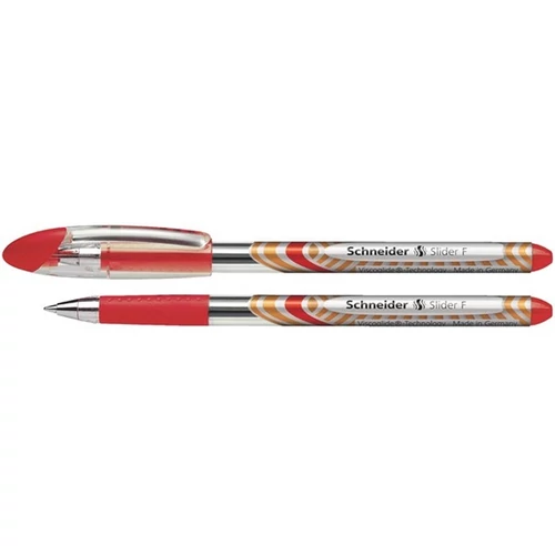 SCHNEIDER Golyóstoll, 0,3 mm, kupakos, SCHNEIDER "Slider Basic F", piros