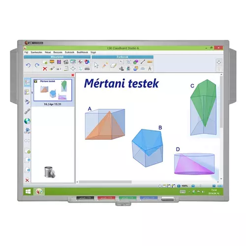 LSK ClassBoard CBM1080 interaktív tábla, 78" (198 cm) képátló, 4:3 , multi-touch (6-10 érintés) ClassBoard Studio