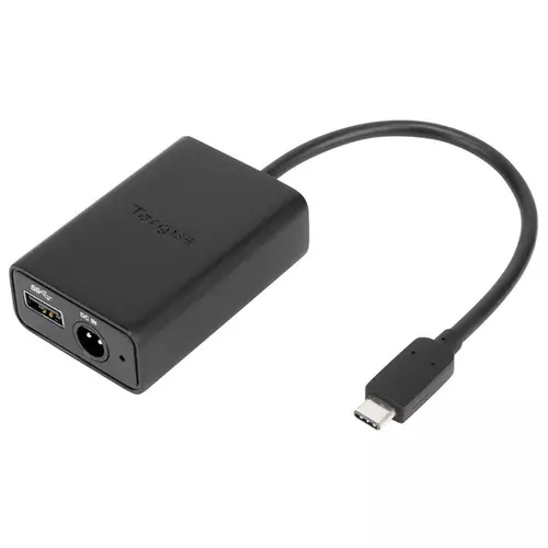 TARGUS Adapter ACA41EUZ, Multiplexer Dongle, Combines Targus ACP71 / ACP77 power + data to single USB-C output - Black