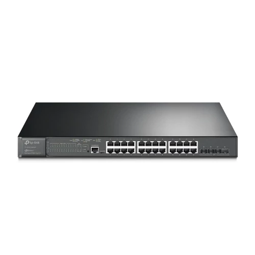 TP-LINK Switch 24x1000Mbps (24xPOE+) + 4x10G SFP+ + 2 konzol port, Menedzselhető, TL-SG3428XMP