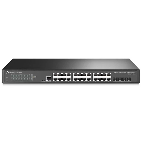 TP-LINK Switch 24x1000Mbps + 4x10G SFP+ + 2 konzol port, Menedzselhető, TL-SG3428X