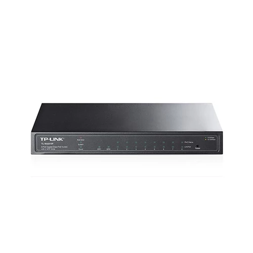 TP-LINK Switch 8x1000Mbps (8xPOE) + 2 SFP, Menedzselhető, TL-SG2210P