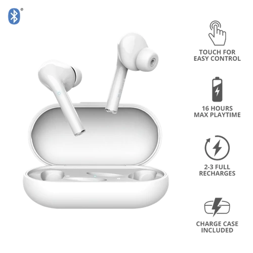 TRUST Bluetooth vezetékmentes fülhallgató 23705, Nika Touch Bluetooth Wireless Earphones - white