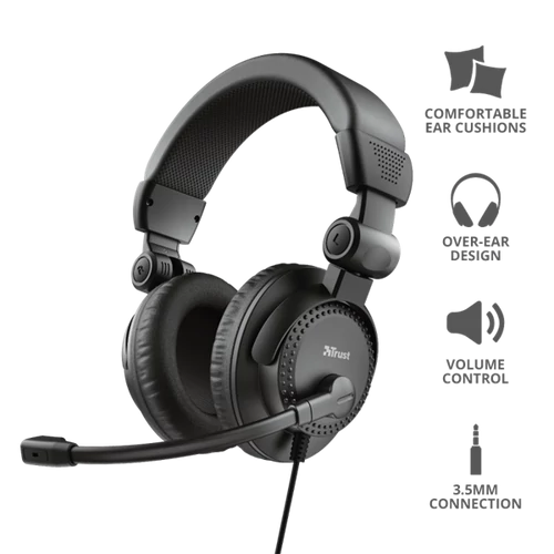 TRUST Fejhallgató mikrofonnal 21658, Como Headset for PC and laptop