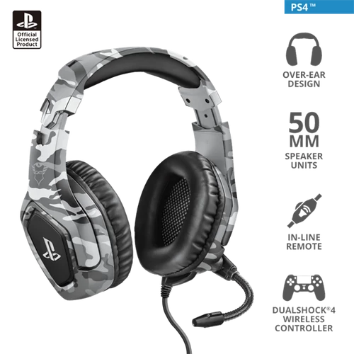 TRUST Mikrofonos fejhallgató PS4™-hez 23531, GXT 488 Forze PS4 Gaming Headset PlayStation® official licensed prod. /grey
