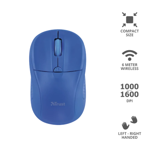 TRUST Vezeték nélküli egér 20786, Primo Wireless Mouse - blue