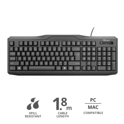 TRUST Vezetékes Billentyűzet 20628, ClassicLine Keyboard HUN