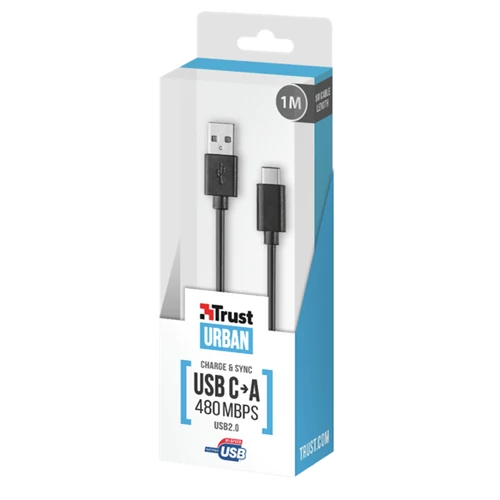 TRUST kábel USB2.0 USB-C to A cable 480Mbps 1m