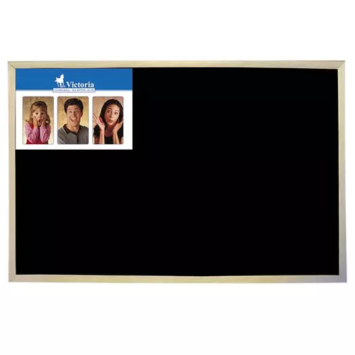 VICTORIA Krétás tábla, fekete felület, nem mágneses, 60x90 cm, fakeret, VICTORIA