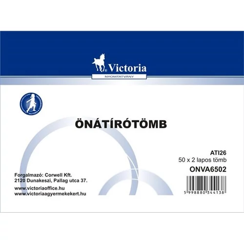 VICTORIA Önátírótömb, A6, 50x2 lap, VICTORIA