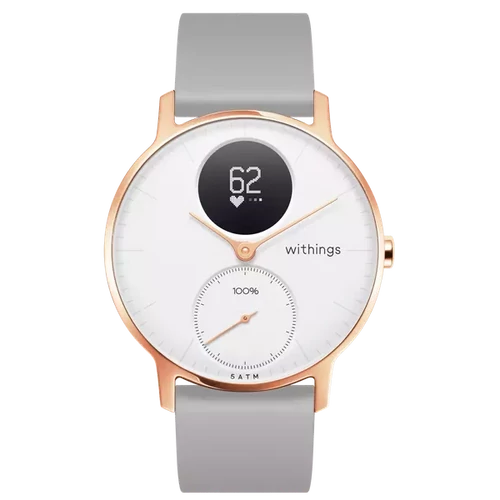 Withings / Nokia okosóra,  Steel HR (36mm) Rose Gold w/ Grey Silicone Wristband